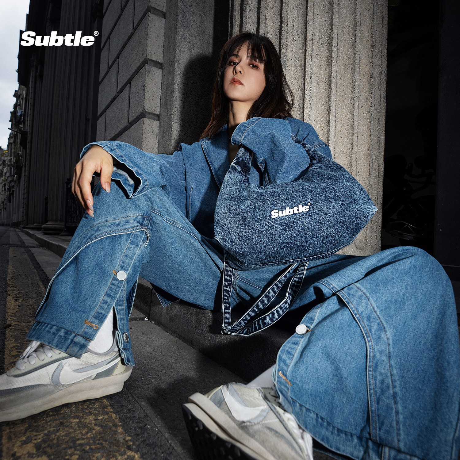 SUBTLE云朵包mini牛仔丹宁