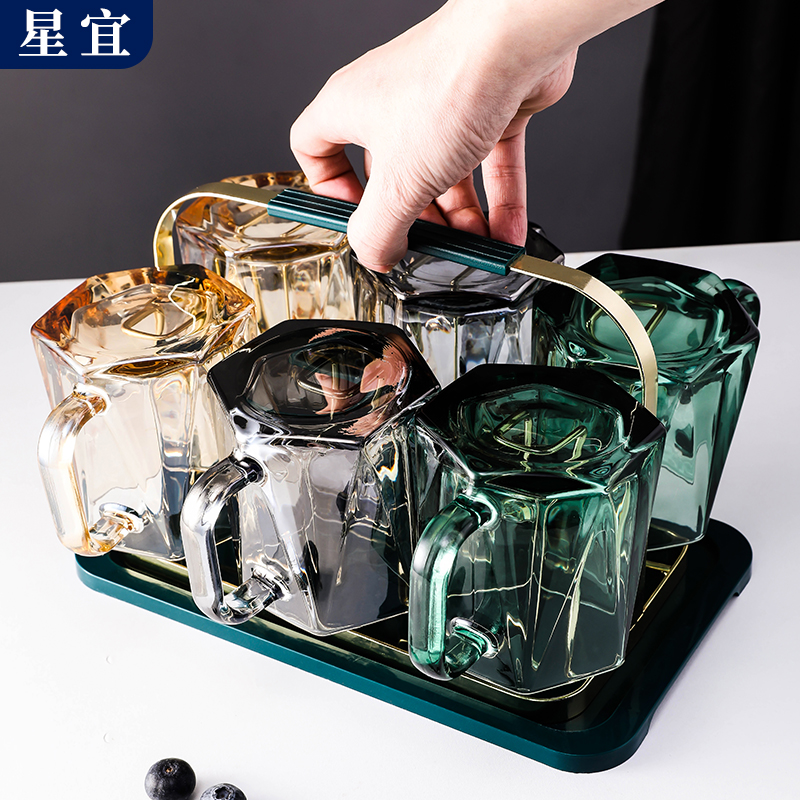 待客泡茶水杯带把手杯子