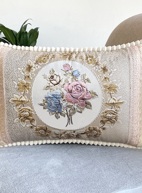 沙发枕头靠枕高级长条大靠背大号真皮红木靠垫抱枕套子欧式长方形