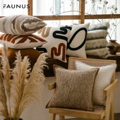 现代简约高级感毛绒轻奢美拉德针织抱枕秋冬款 沙发民宿靠垫抱枕