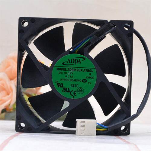 AD0812UX-A7BGL 12V 0.33A 8CM 协喜 8025 4线PWM温控风扇