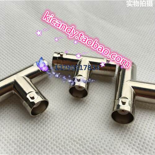 铜材BNC-KKK三母转接头BNC一分二示波器视频SDI一分连接器BNC三通