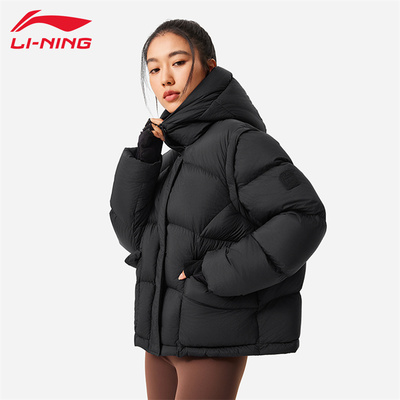 李宁羽绒服女款冬季短款保暖加厚宽松面包服时尚韩版羽绒外套