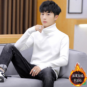 新款 韩版 修身 加绒加厚高领毛衣男冬季 内搭保暖打底衫 一体绒毛线衣