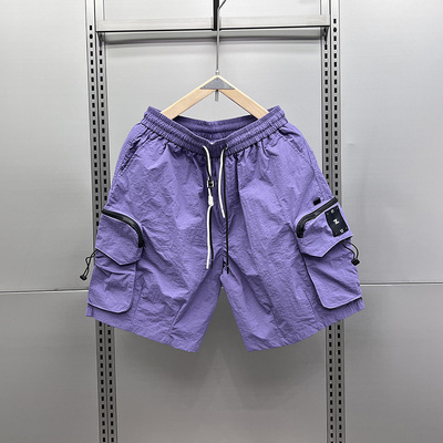 美式拉链口袋薄款速干工装短裤男