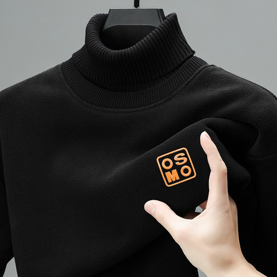 奥粒绒男士高领卫衣加绒加厚上衣