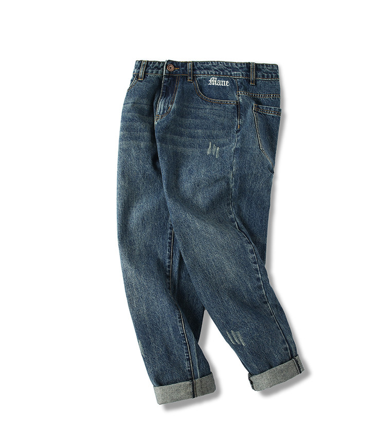 mdnp八余文乐直筒牛仔裤余文乐阔腿裤青年男韩版百搭宽松牛仔裤