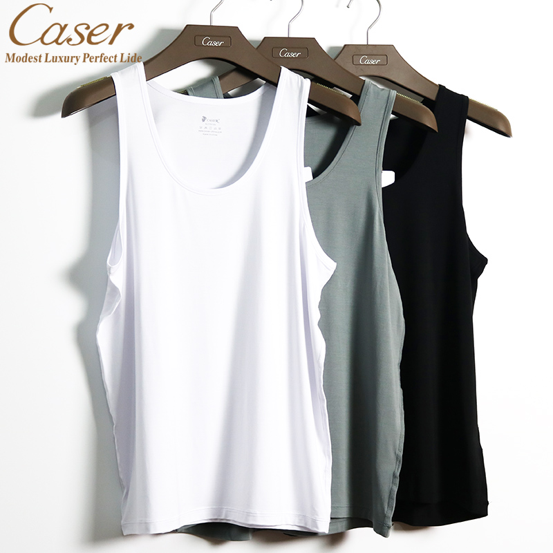 caser凯撒男士莫代尔背心运动打底汗衫吸汗透气优可丝夏AK022367