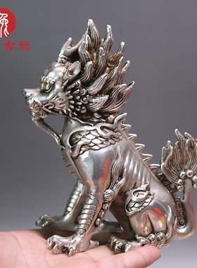 古玩收藏品纯铜瑞兽獬豸摆件律师法务法官办公室装饰开业乔迁礼品