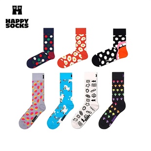 HappySocks潮牌彩色袜子男女多巴胺外穿中筒袜 任选3双129元