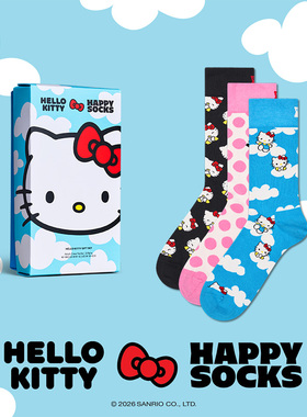 【2026新款Hello kitty联名礼盒】Happy Socks送礼袜子可爱中筒袜