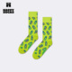 创意绿色袜子多巴胺满印中筒袜 Socks潮牌个性 25秋冬款 Happy