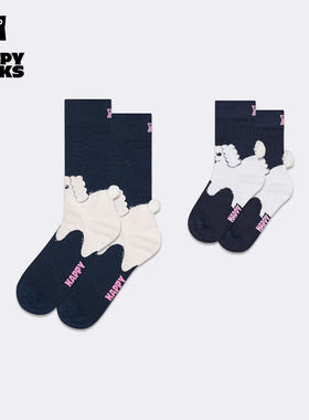 【可爱爆棚系列】Happy Socks甜美中筒袜2025新品亲子小狗袜子潮