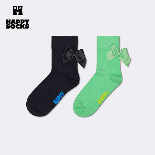 【春秋款】Happy Socks潮牌蝴蝶结个性百搭袜子时尚创意中筒袜