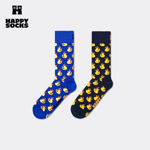 【春秋款】Happy Socks潮牌小鸭子个性图案袜子创意百搭中筒袜