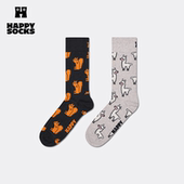 动物图案可爱百搭袜子创意中筒袜潮 Socks个性 25秋冬款 Happy
