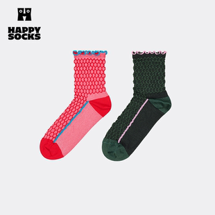 Socks潮牌甜美可爱袜子ins风百搭中筒堆堆袜女 Happy 2025新品