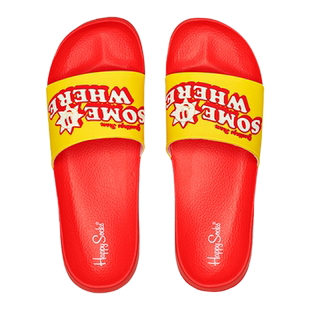 Happy Socks春夏款家居室内多巴胺设计感蓝天白云可爱小花拖鞋