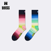 多巴胺渐变条纹袜子舒适中筒袜 Socks潮牌经典 25秋冬款 Happy