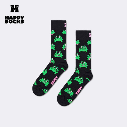 【2026春夏】Happy Socks潮牌创意青蛙图案棉袜子时尚百搭中筒袜
