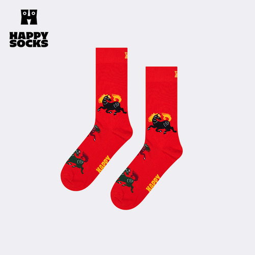 【马到成功系列】Happy Socks新品本命年红色袜子潮流百搭中筒袜