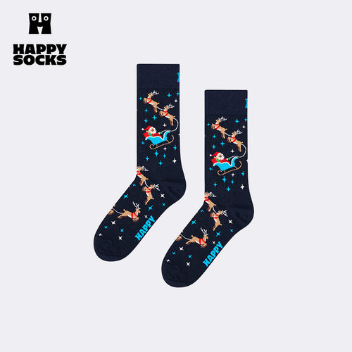 【春秋款】Happy Socks潮牌个性创意圣诞老人厚袜子百搭中筒袜