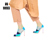 Happy 袜子女多巴胺纯色黑色中筒袜 款 Socksx 女神经系列潮牌秋季