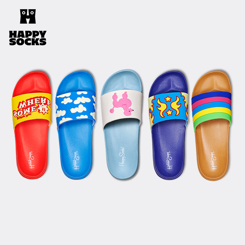 HappySocks情侣网红拖鞋拖鞋