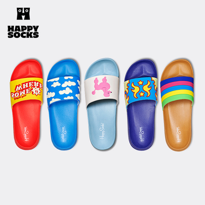 HappySocks情侣网红拖鞋拖鞋