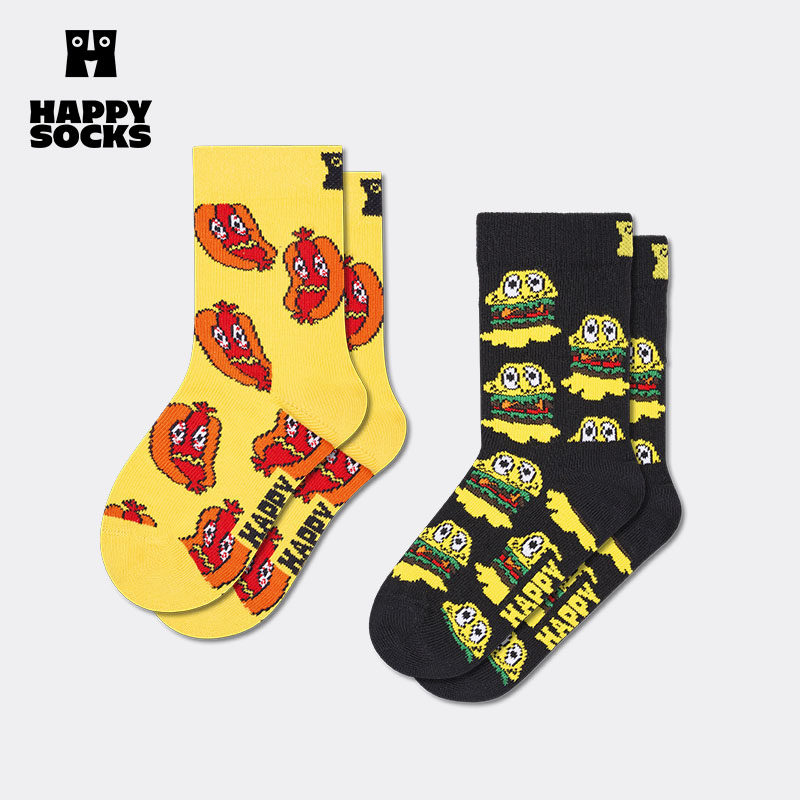 【2026新款】Happy Socks潮牌童袜子儿童可爱宝宝创意图案中筒袜