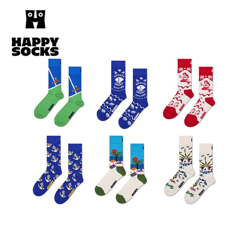 【25年新品】Happy Socks 多巴胺运动彩色男女袜新年ins潮中筒袜