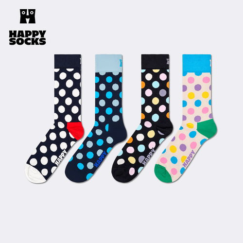 【2026新款】Happy Socks潮牌经典波点棉袜子时尚百搭个性中筒袜