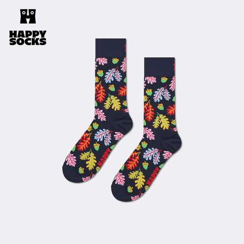 【春秋款】Happy Socks潮牌秋叶个性创意袜子百搭小众中筒袜