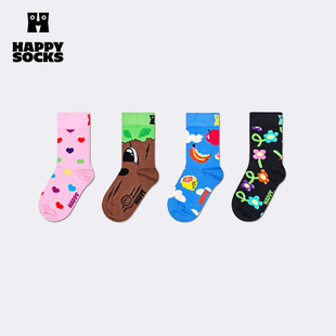HappySocks可爱儿童小腿袜中筒袜女童学院风外穿袜子 春夏新品