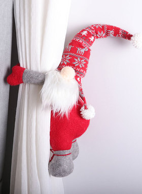 Christmas  Holding Curtains and Attaching  Buckles