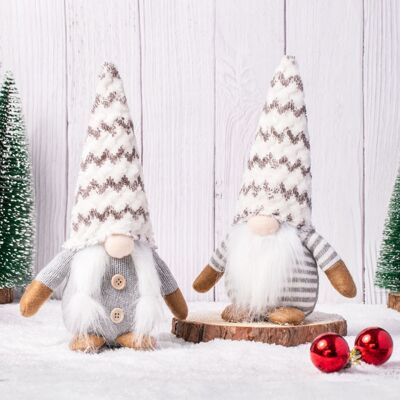 Plush Knitted Christmas Doll Ornament圣诞节娃娃公仔摆件