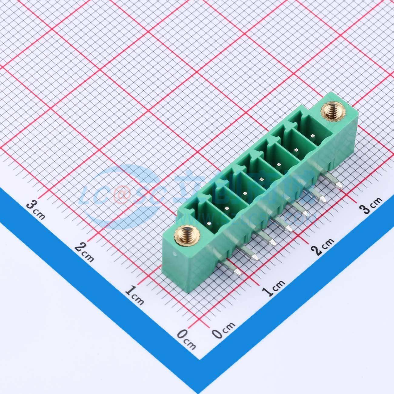 插拔式接线端子 MX15EDGRM-3.5-07P-GN01-Cu-A 弯插,P=3.5mm 1x7P