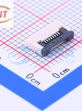 FFC/FPC连接器 AFC01-S08FCC-00 SMD,P=0.5mm,卧贴 翻盖式 8P 下