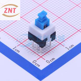 按键开关 XKB7070-Z 直插 7x7x12.6 自锁6脚 蓝白黑 XKB中国星坤