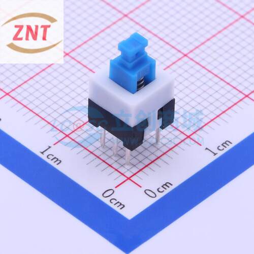 按键开关 XKB7070-Z 直插 7x7x12.6 自锁6脚 蓝白黑 XKB中国星坤