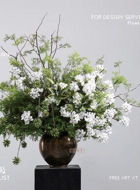 妖及古铜釉陶瓷仿真花艺摆件