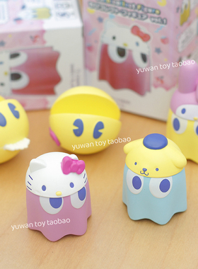 日单pacman吃豆人Xkitty盲盒手办模型玩具车载饰品有趣摆件礼物