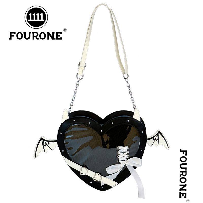 thumbnail for Purple pain bag FOUR ONE love little devil one-shoulder crossbody baby bag y2k Abby dark gothic two-dimensional