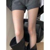 miu系灰色菱格显瘦0d高透超薄丝袜搭配靴子防勾丝复古慵懒打底裤