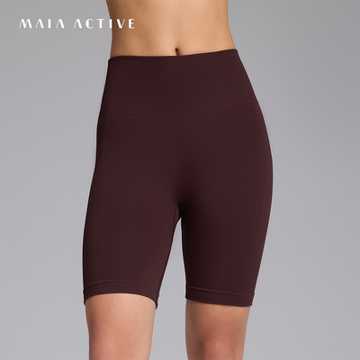 短短裤骑行裤运动训练无缝高腰4分裤瑜伽短裤MAIAACTIVE 62LG18