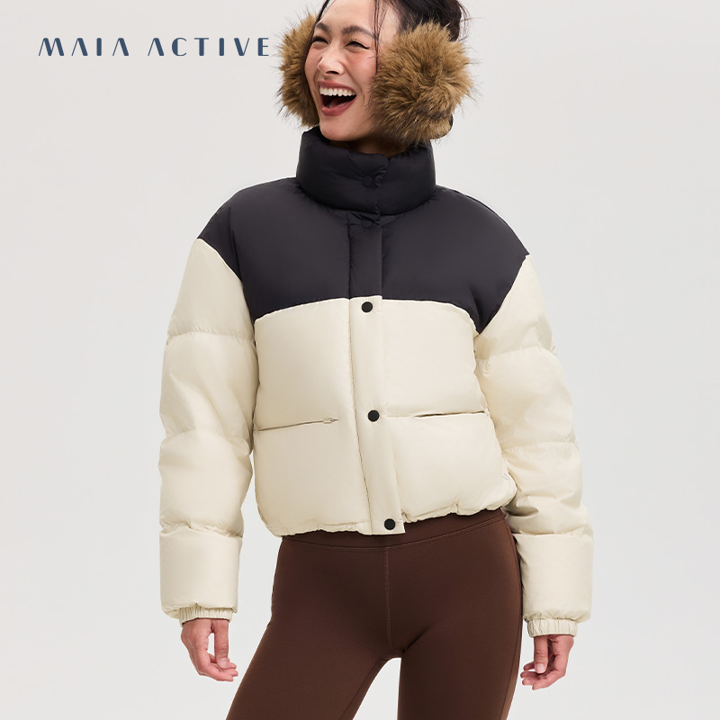 拼色羽绒服瑜伽外套MAIAACTIVE
