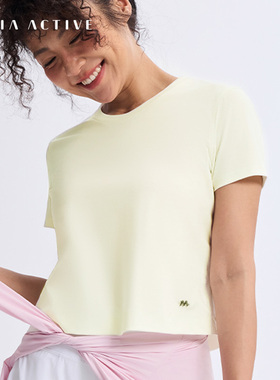 运动休闲TEE宽松纯棉短袖T恤健身日常瑜伽上衣 MAIAACTIVE 52TS08