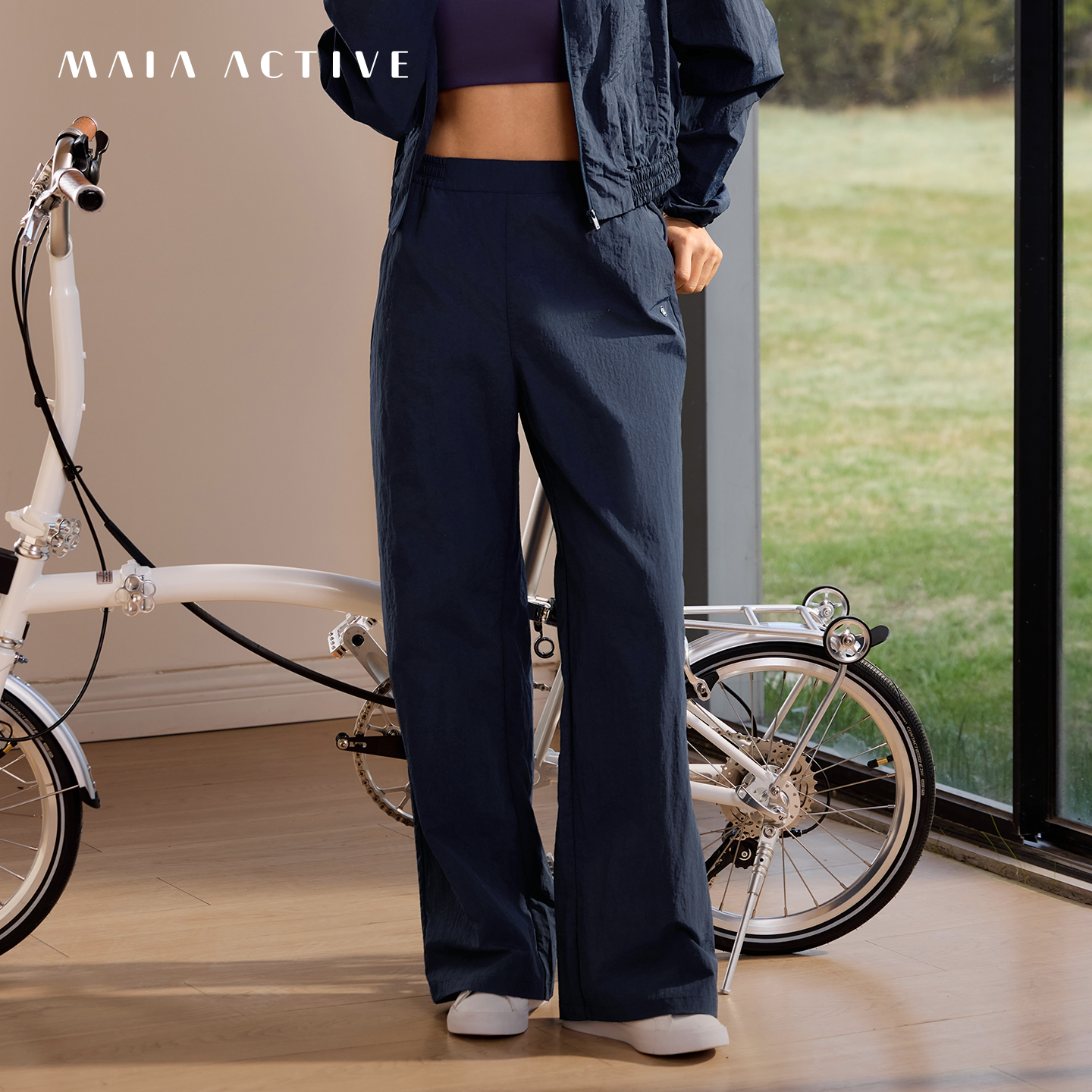 梭织休闲日常户外宽松阔腿裤运动瑜伽长裤MAIAACTIVE 62PN39