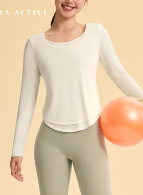 修身及胯假两件长袖T恤健身运动瑜伽上衣女MAIAACTIVE 53TL62