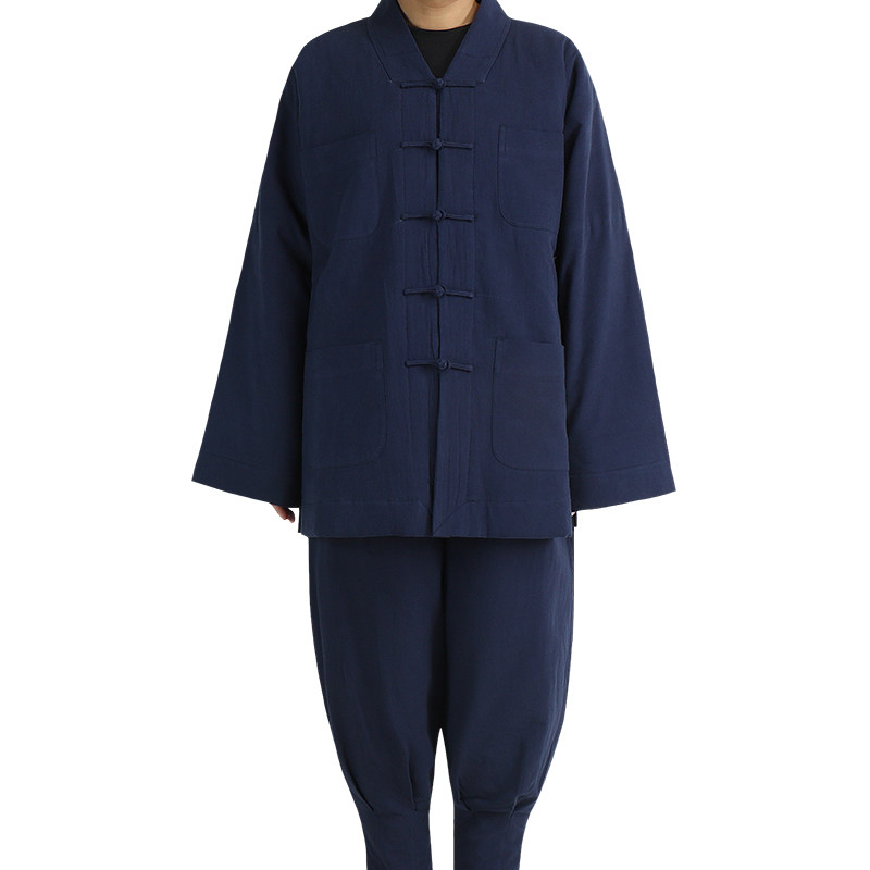 特价僧服短褂套装冬季棉麻加棉免绑腿小褂保暖棉袄棉裤和尚服装男